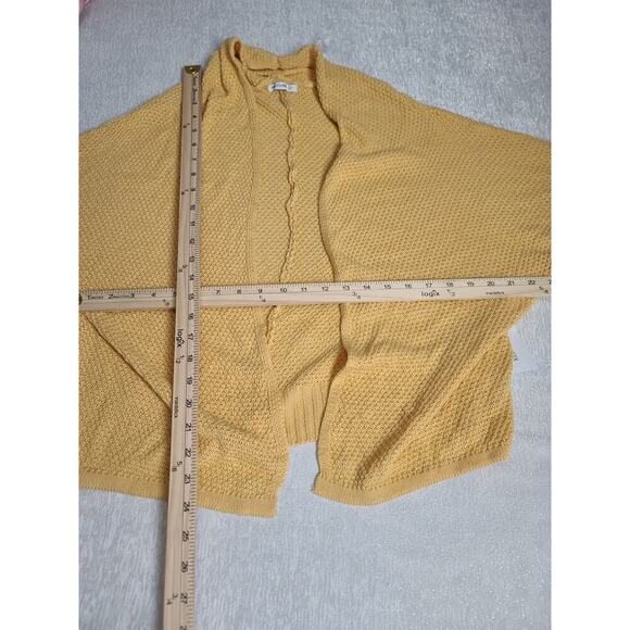 Velvet by Graham & Spencer marigold yellow cardigan size Small loose knit Office - Picture 9 of 9